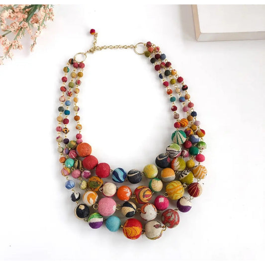 Cascading Kantha Necklace