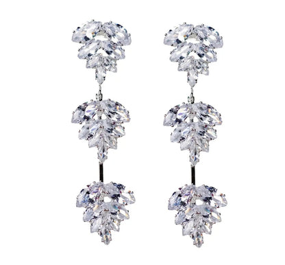 Palm Crystal Dangle Earrings