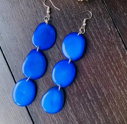 Ocean Blues Tagua Vegan Ivory Jewelry 3 Piece  Set