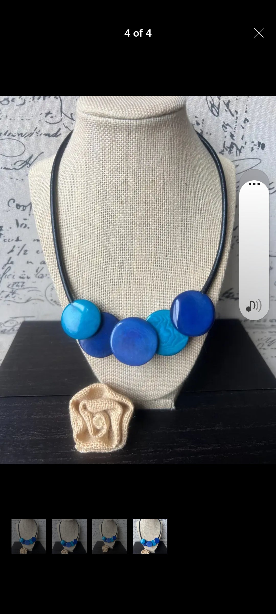 Ocean Blues Tagua Vegan Ivory Jewelry 3 Piece  Set