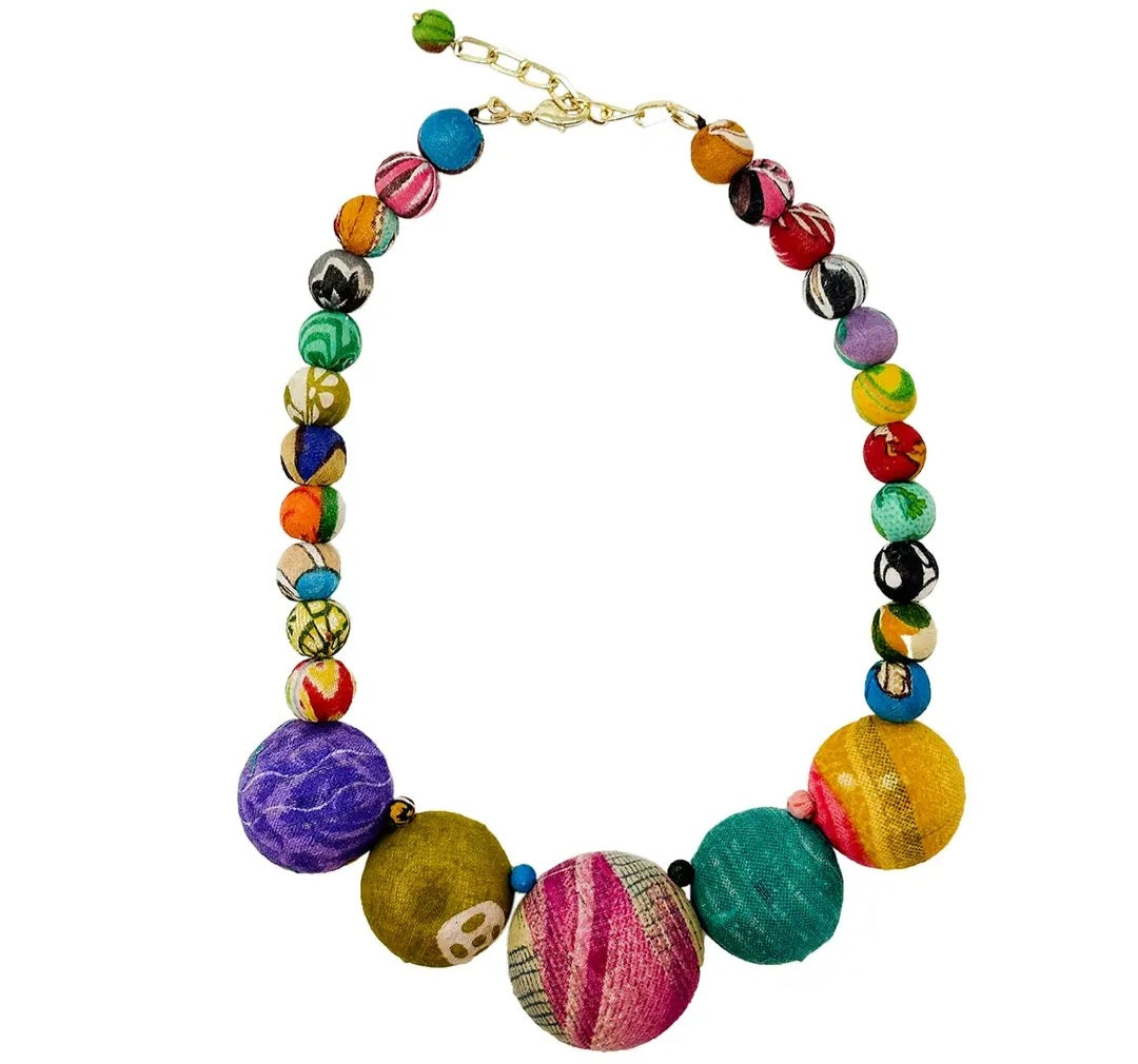 Kantha Halve Bead Necklace