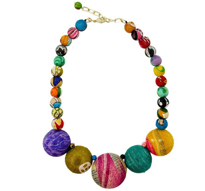 Kantha Halve Bead Necklace