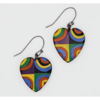 Marlee Multi Color Circles Heart Earrings