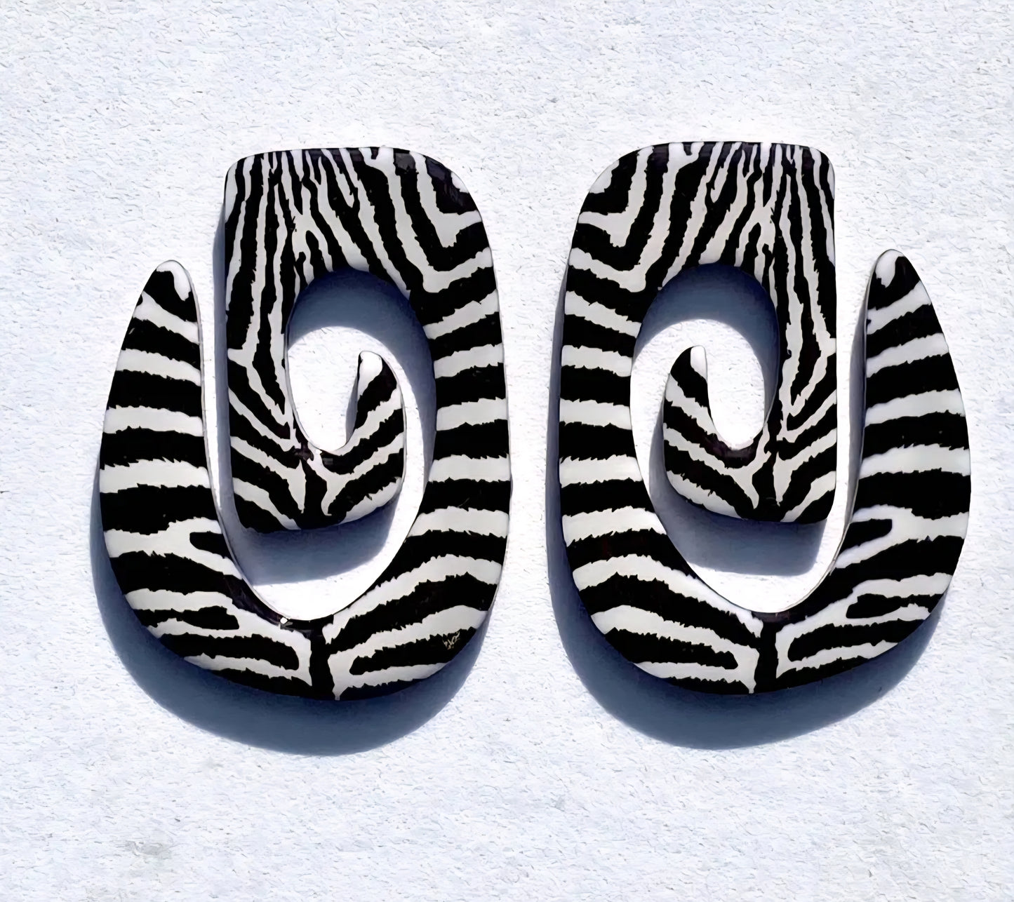 Nala Zebra  Print Statement Earrings Lightweight