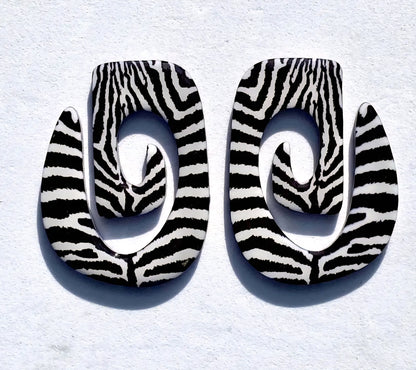 Nala Zebra  Print Statement Earrings Lightweight